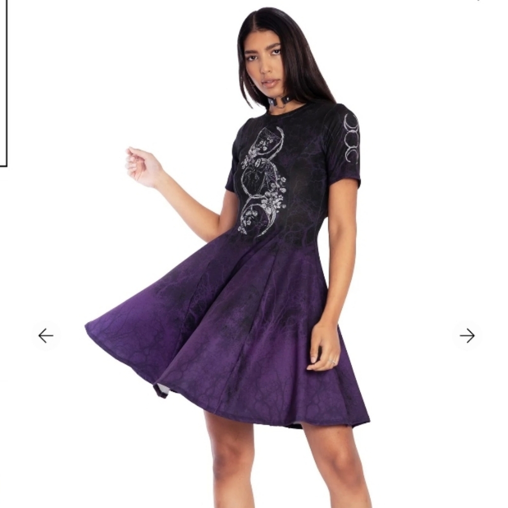 Elegant Purple and Black Women's Dress